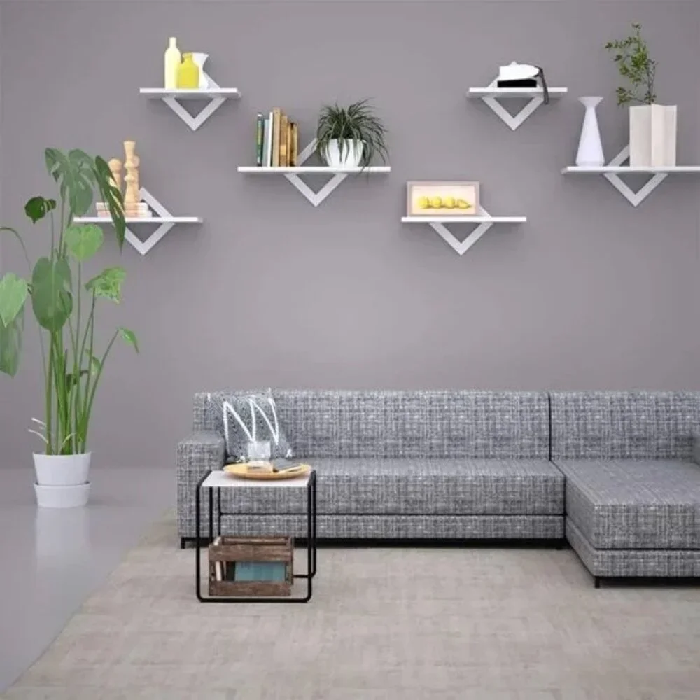 Wall Shelves Set of 3, Wall Mounted Shelves - White